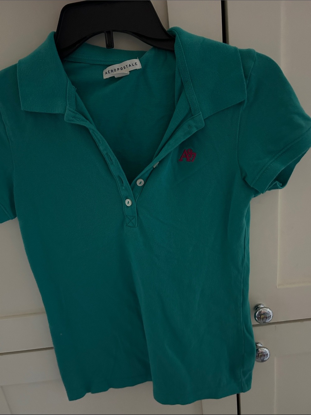 Aeropostale Women's Teal Short-Sleeve Polo